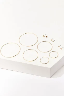 Stud & Hoop Earring Set