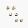Stud & Hoop Earrings Set