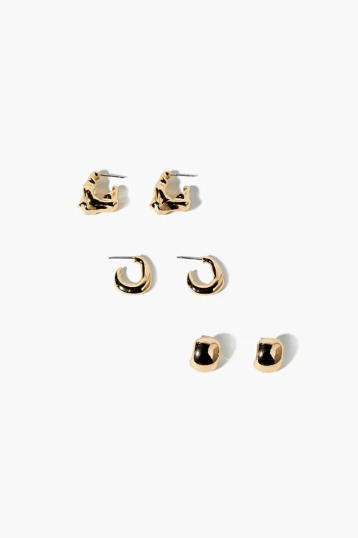 Stud & Hoop Earrings Set