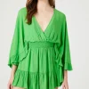 Surplice Angel-Sleeve Romper