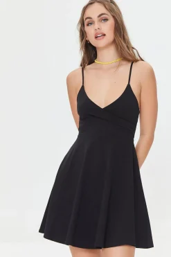 Surplice Skater Mini Dress