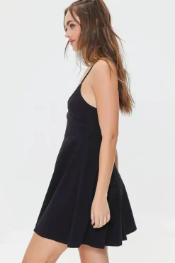 Surplice Skater Mini Dress