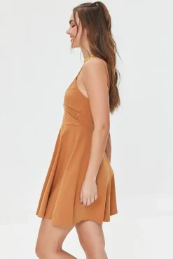 Surplice Skater Mini Dress