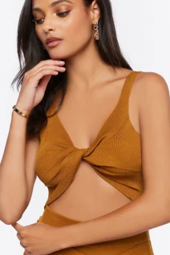 Sweater-Knit Crop Top & Skirt Set