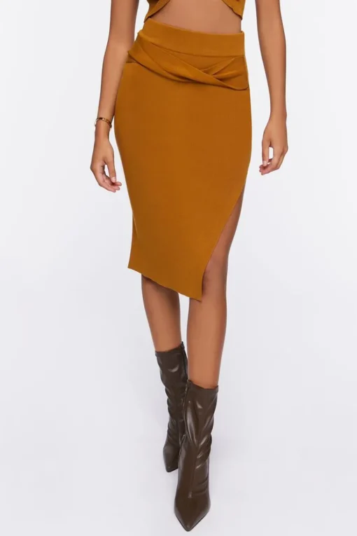 Sweater-Knit Crop Top & Skirt Set