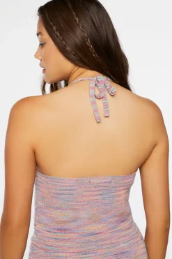 Sweater-Knit Halter Crop Top