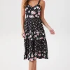 Sweetheart Floral Print Midi Dress