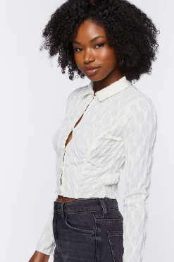 Textured Cropped Shirt