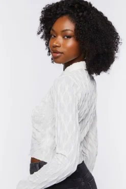 Textured Cropped Shirt