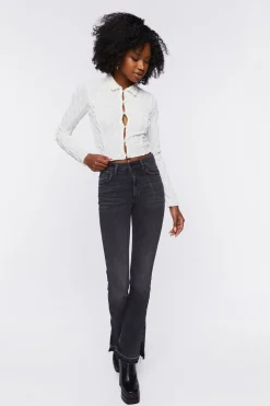 Textured Cropped Shirt