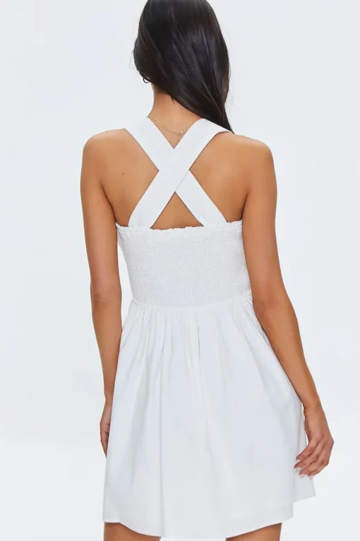 Tie-Back Smocked Mini Dress