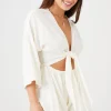 Tie-Front Cutout Romper