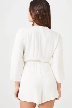 Tie-Front Cutout Romper
