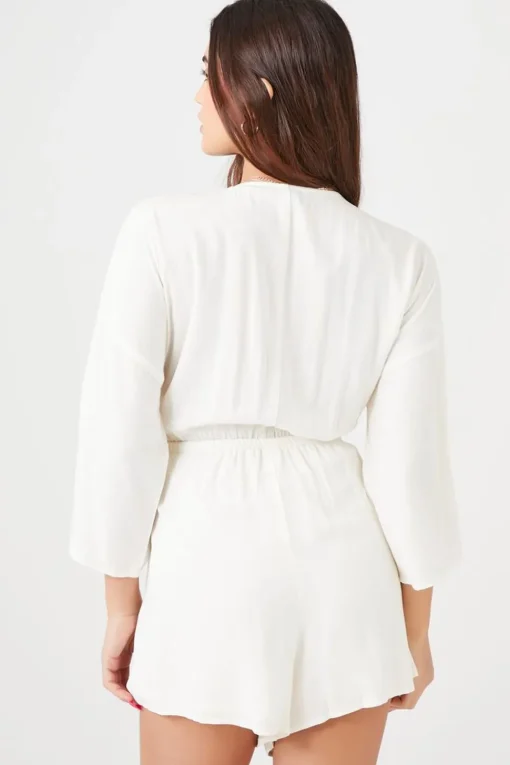 Tie-Front Cutout Romper