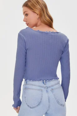 Tie-Front Ribbed Top