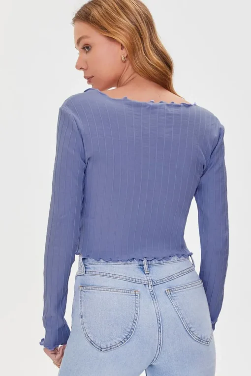 Tie-Front Ribbed Top