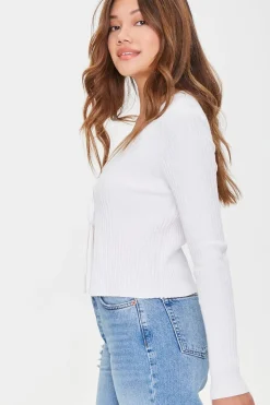 Tie-Front Sweater-Knit Top
