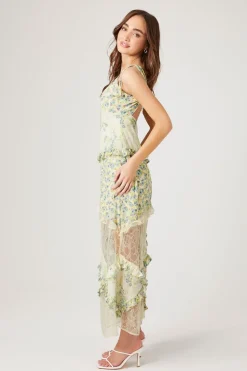 Tiered Floral Patchwork Maxi Dress