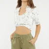Tie-Waist Twill Shorts