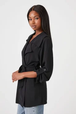 Tie-Waist Wrap Coat