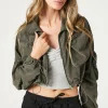 Toggle-Drawstring Bomber Jacket