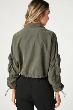 Toggle-Drawstring Bomber Jacket