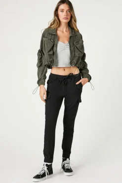 Toggle-Drawstring Bomber Jacket