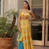 Tropical Print Tiered Maxi Skirt