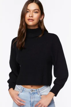 Tulip-Hem Turtleneck Sweater