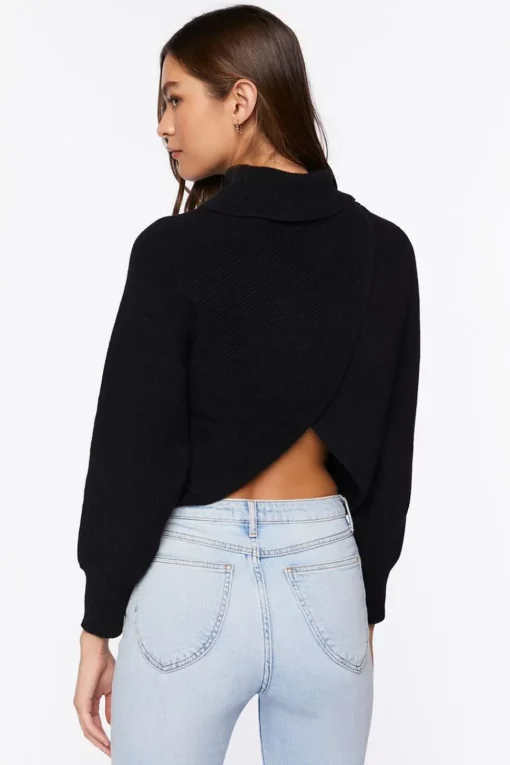 Tulip-Hem Turtleneck Sweater