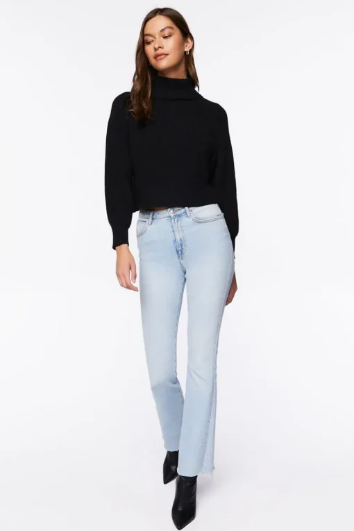Tulip-Hem Turtleneck Sweater