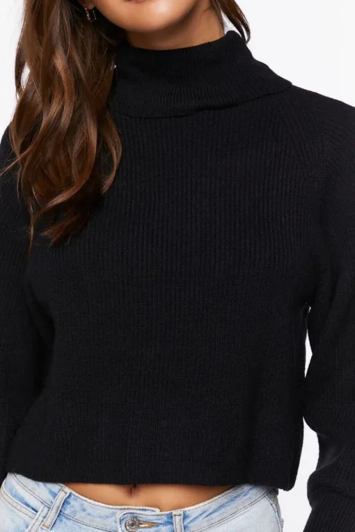 Tulip-Hem Turtleneck Sweater
