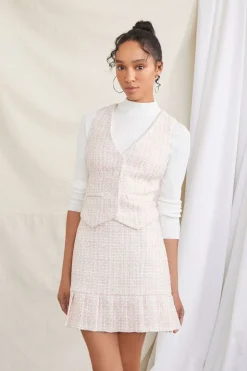Tweed Drop-Waist Mini Skirt