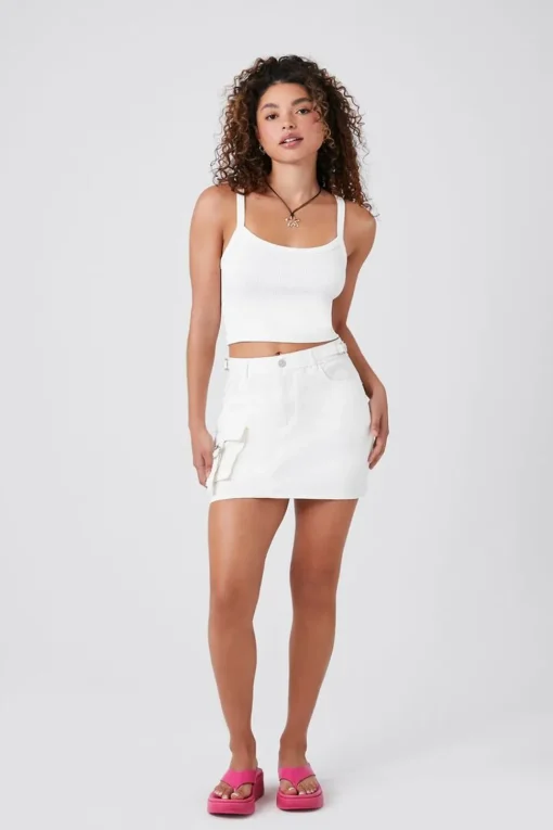 Twill Cargo Mini Skirt