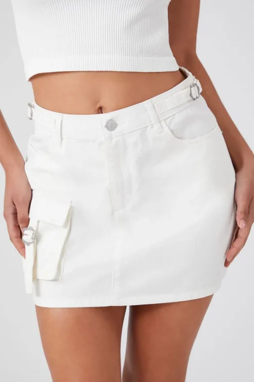 Twill Cargo Mini Skirt