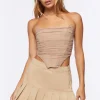 Twill Drop-Waist Mini Skirt