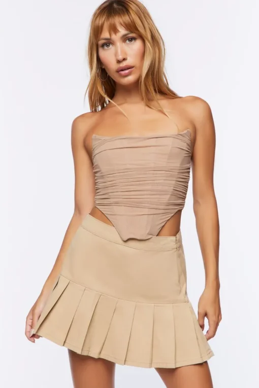 Twill Drop-Waist Mini Skirt