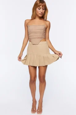 Twill Drop-Waist Mini Skirt