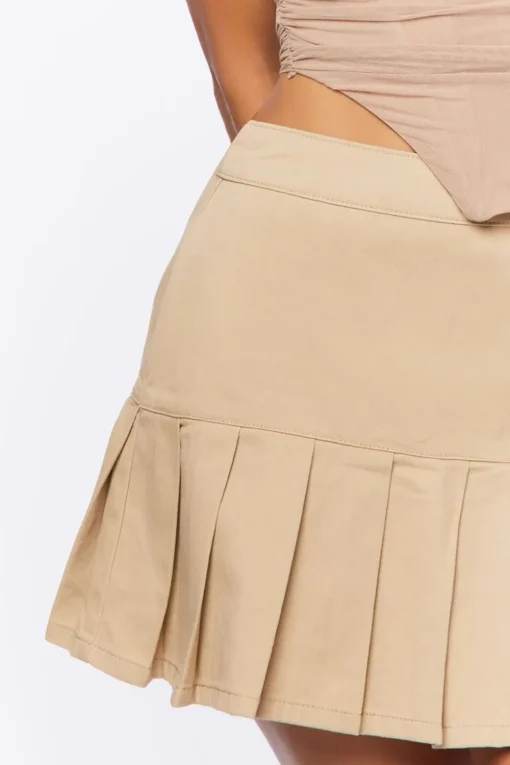 Twill Drop-Waist Mini Skirt