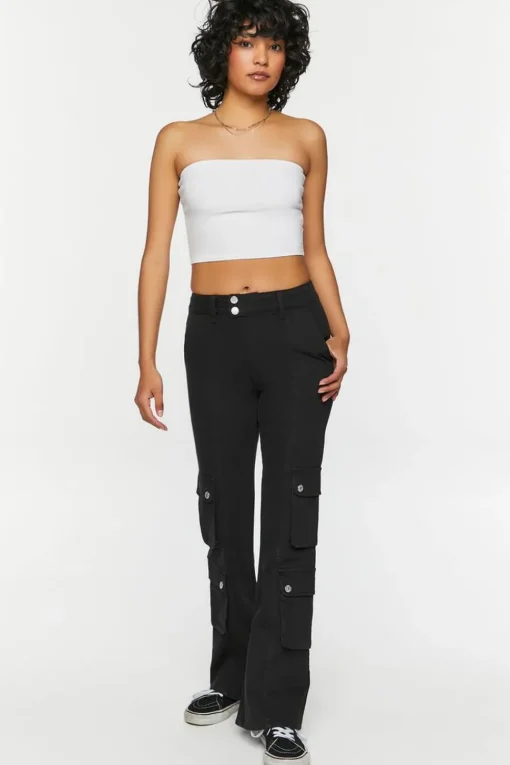 Twill Flare Cargo Pants