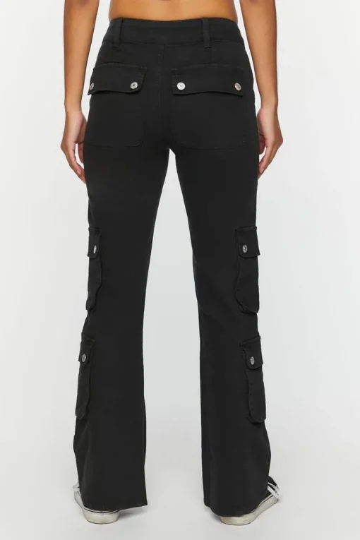 Twill Flare Cargo Pants