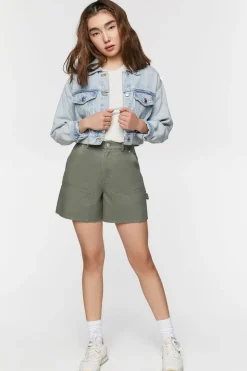Twill Mid-Rise Bermuda Shorts