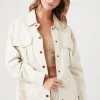 Twill Scalloped Eyelet Shacket
