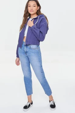 Twill Zip-Up Hooded Jacket