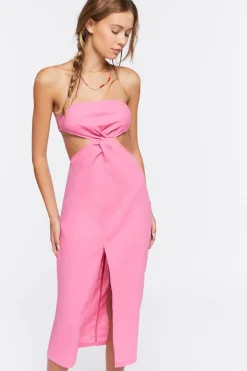 Twisted Strapless Midi Dress