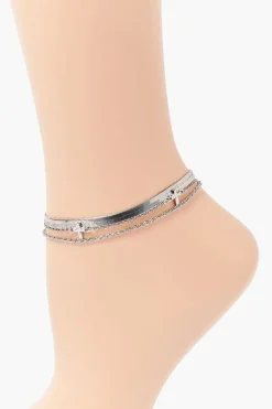 Upcycled Cross Chain Anklet Set