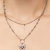 Upcycled Heart & Cross Necklace Set