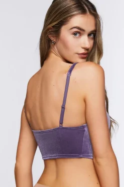 Velvet Hook-And-Eye Bra