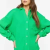 Waffle Knit Drop-Sleeve Shirt