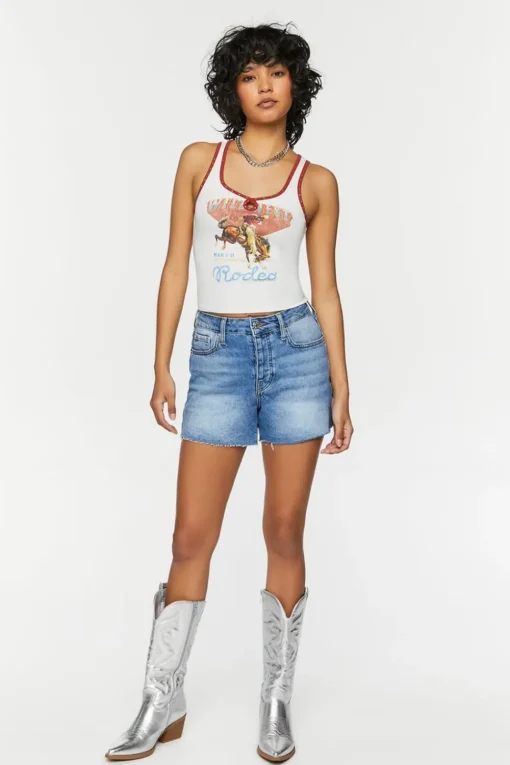 Wild West Graphic Studded Tank Top